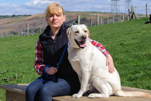 Gaynor Probert working one to one with a dog and owner