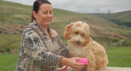 Gaynor Probert working one to one with a dog and owner