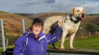 Mandy with her Labrador puppy Henry